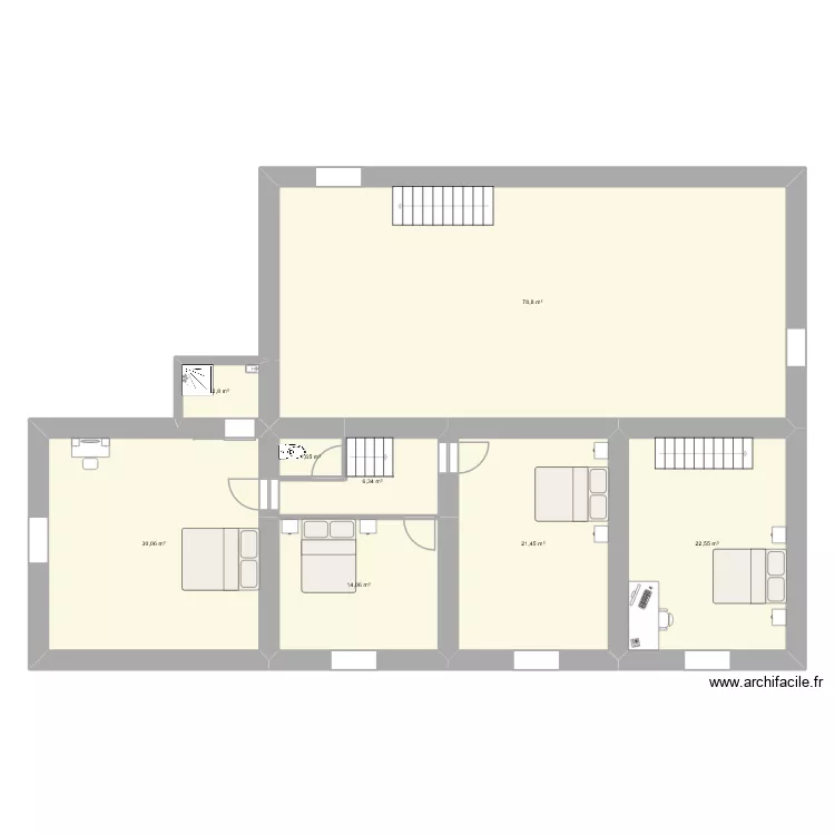 Etage. Plan de 8 et 178 m² Etage. Plan de 8 et 178 m²