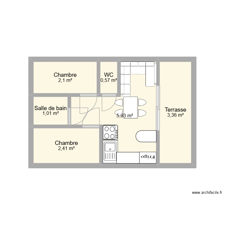maison planC3. Plan de 6 pièces et 15 m2