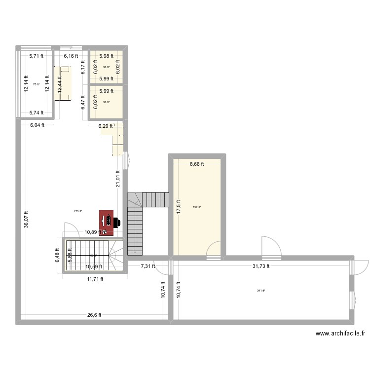 Sunoria. Plan de 7 pièces et 135 m2