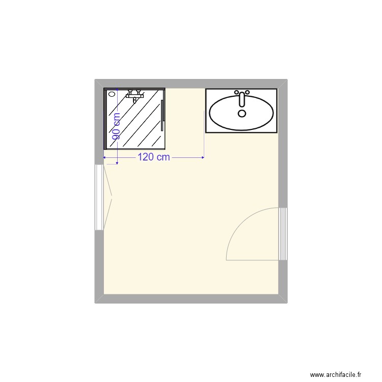11-09 MENZLI avant travaux. Plan de 1 pièce et 5 m2