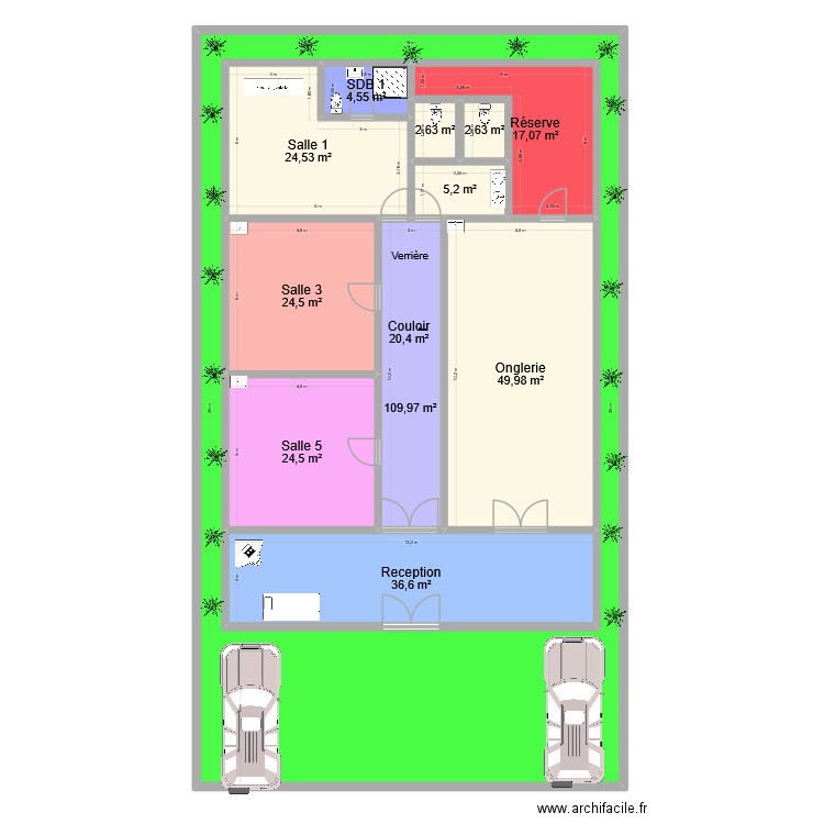 Salon V 9. Plan de 12 pièces et 563 m2