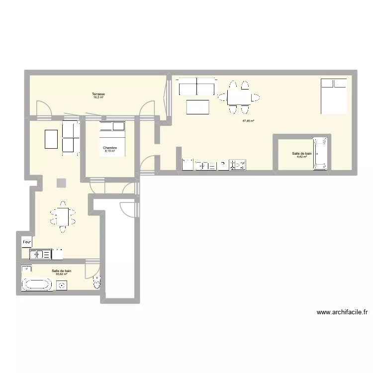 studio nation. Plan de 5  et 107 m²