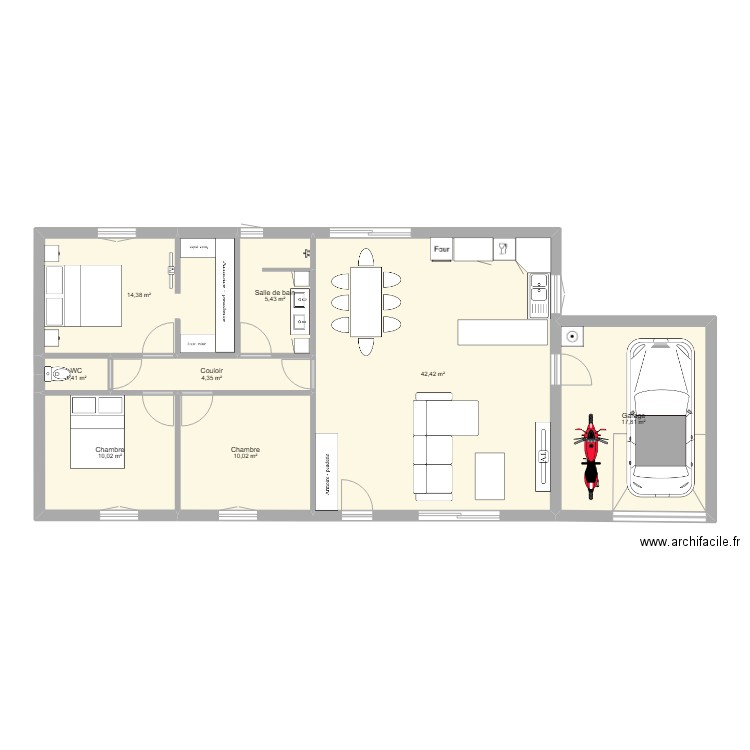 Projet maison 2. Plan de 8 pièces et 106 m2