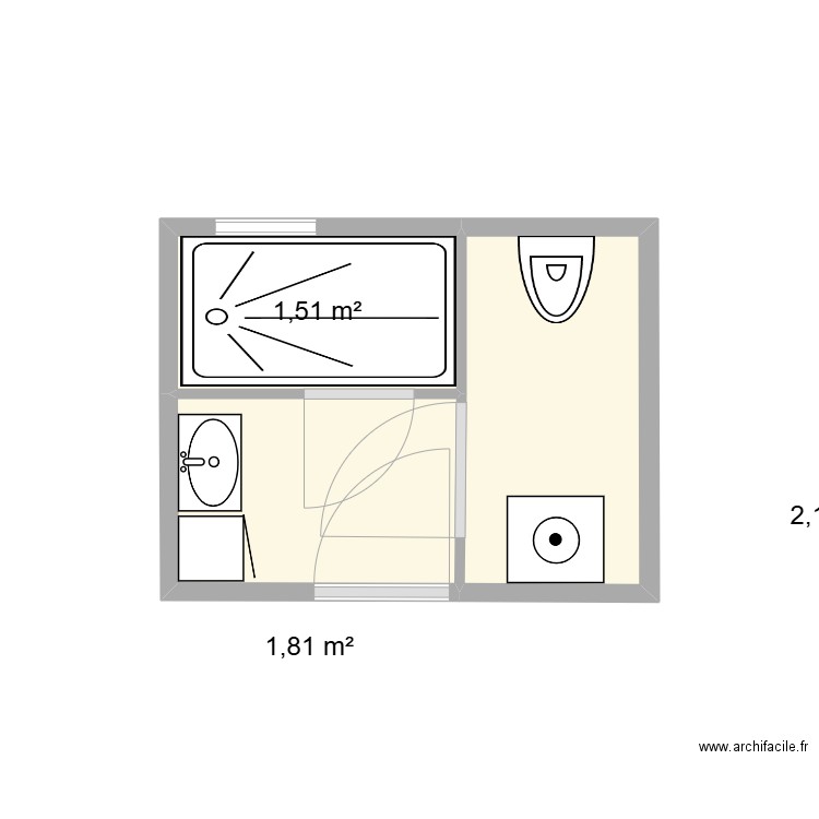 GUIRAUD av wx. Plan de 3 pièces et 5 m2