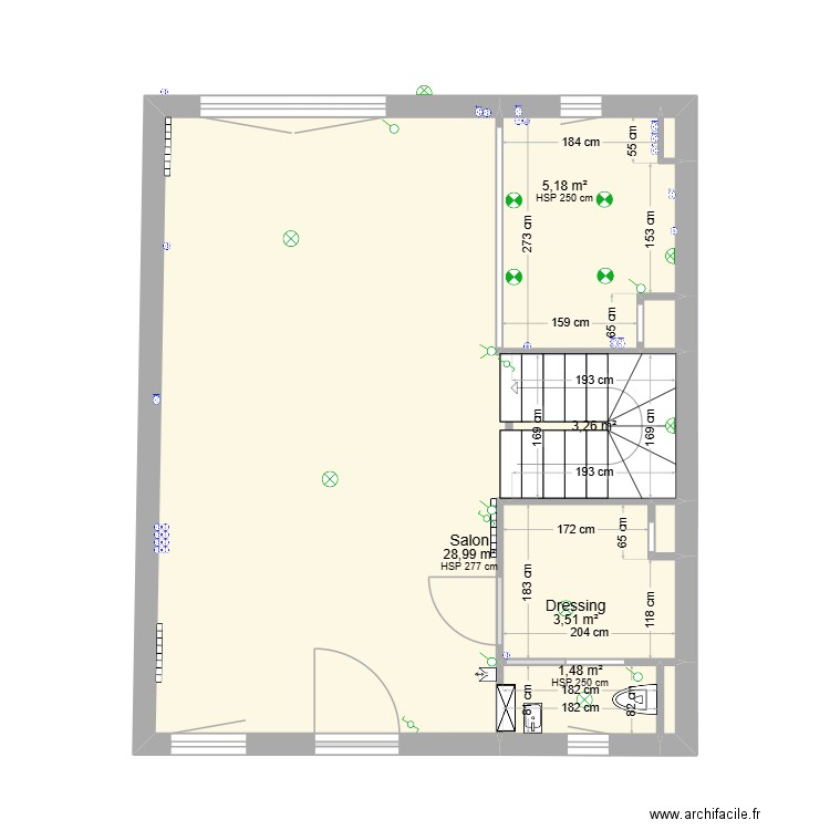M1 Niveau RDC TMA. Plan de 9 pièces et 43 m2