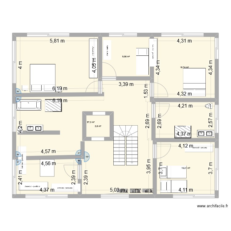 FREDE JOUR TERRASSE U. Plan de 1 pièce et 146 m2