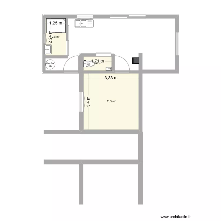 modele ebersvillers. Plan de 3 et 16 m² modele ebersvillers. Plan de 3 et 16 m²