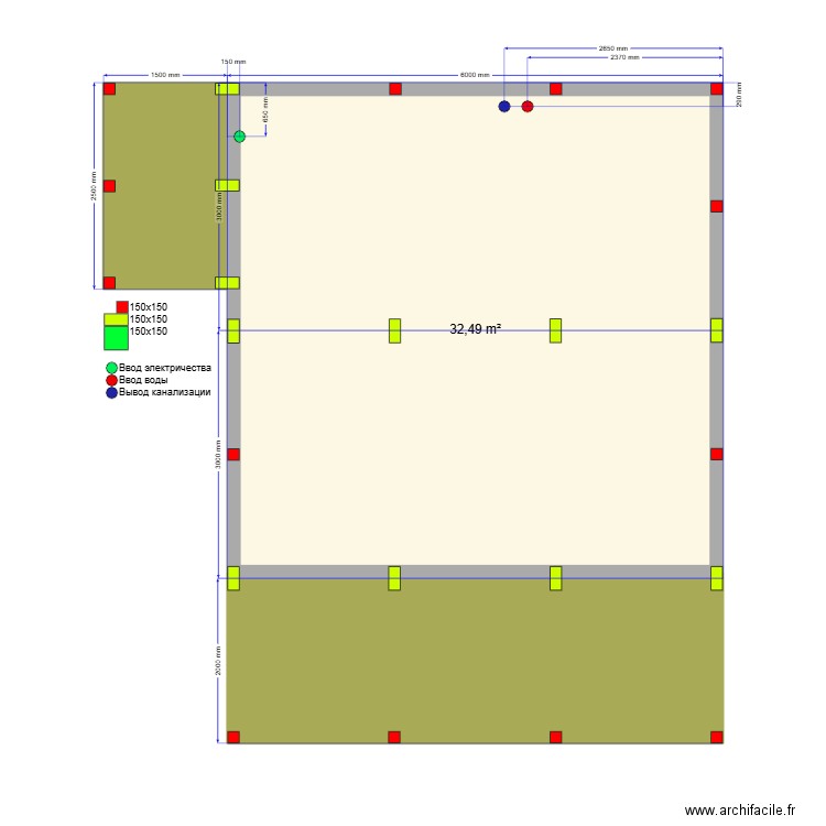 Шарапово Баня. Plan de 3 pièces et 46 m2