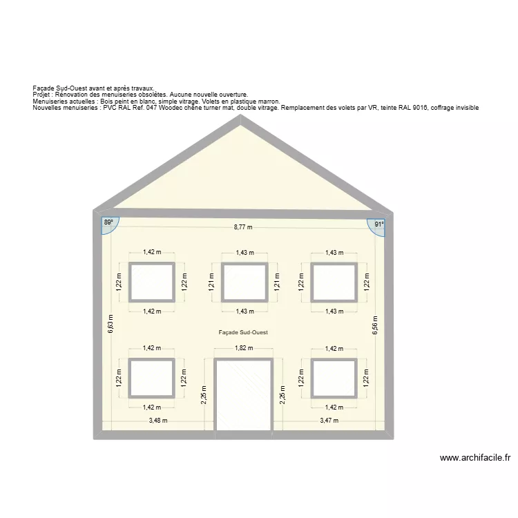 PC05 - Fa&ccedil;ade Sud-Ouest. Plan de 0 pièce et 0 m2