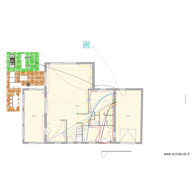 fanfan kiki plan prises. Plan de 3 pièces et 166 m2