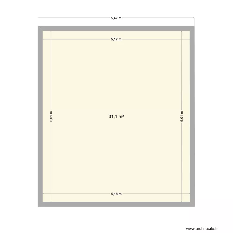projet. Plan de 1  et 31 m²