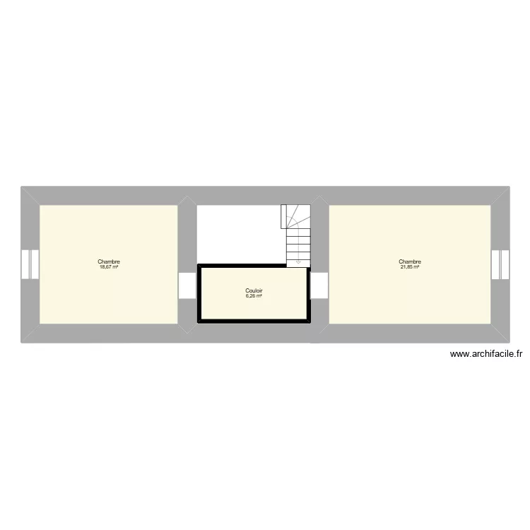 Etage maison. Plan de 3 et 47 m² Etage maison. Plan de 3 et 47 m²