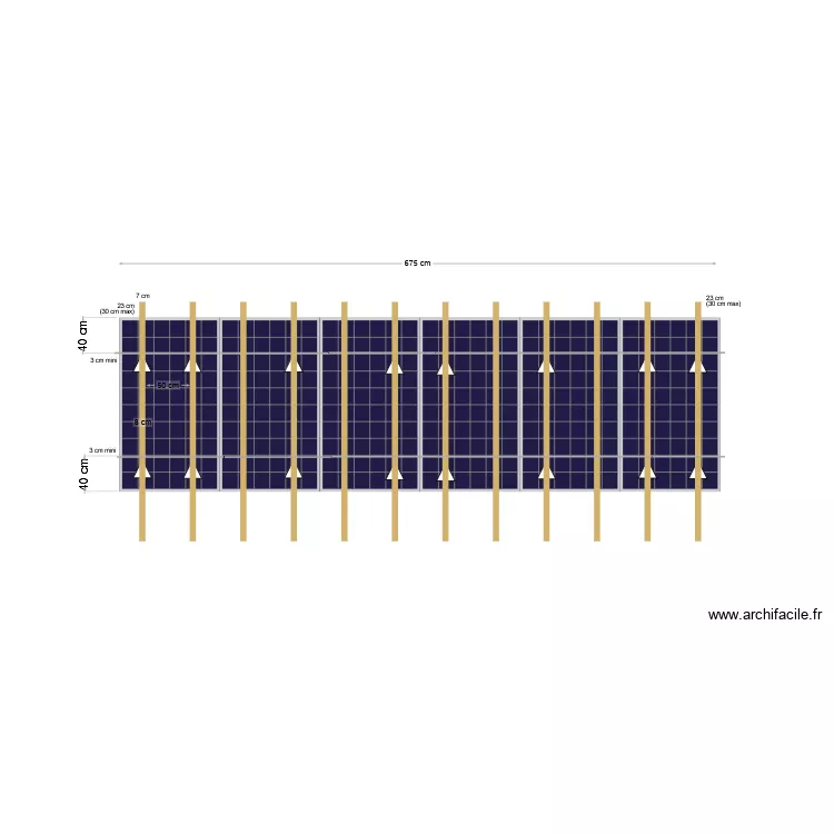 panneaux solaires. Plan de 
