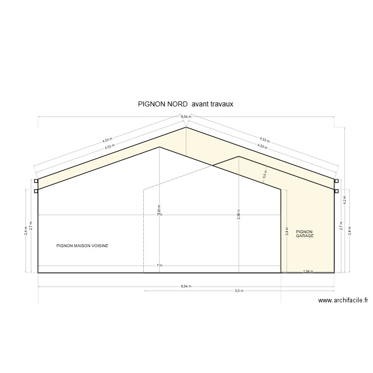 plan saint hilaire pignon nord après travaux 1. Plan de 0 pièce et 0 m2
