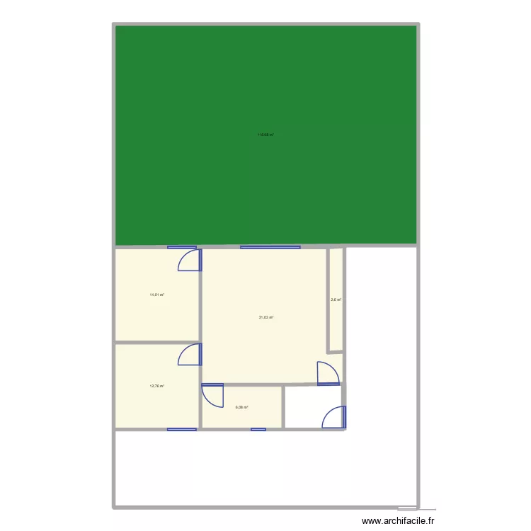 MAISON. Plan de 6  et 185 m²