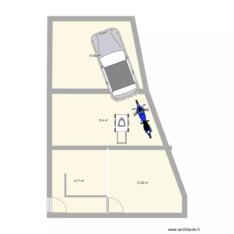Test chambre / garage Caralan. Plan de 4 et 54 m² Test chambre / garage Caralan. Plan de 4 et 54 m²