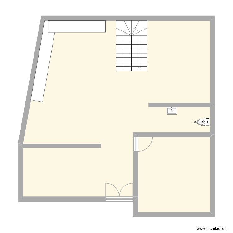 khkjh. Plan de 1 pièce et 97 m2