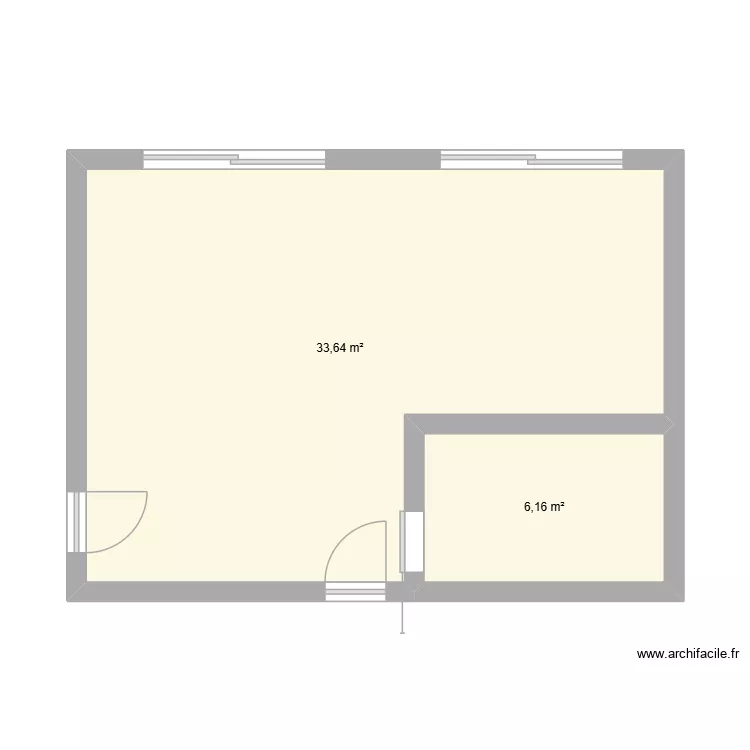projet d'entreprise. Plan de 2  et 40 m²