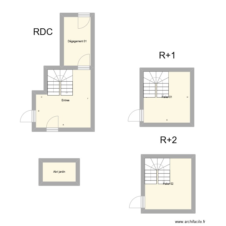 350602295. Plan de 5 pièces et 45 m2