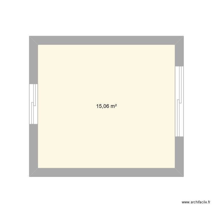 Carcès R2. Plan de 1 pièce et 15 m2