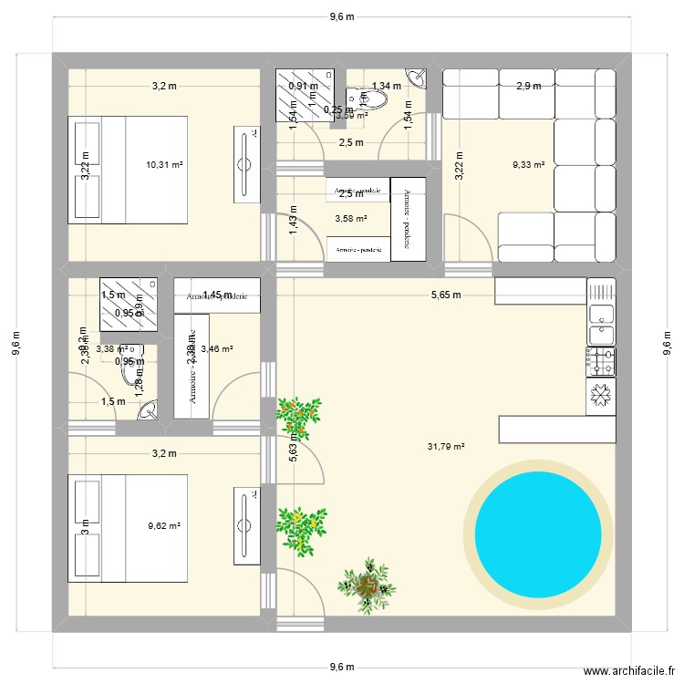 MAISON FINAL 2026. Plan de 8 pièces et 75 m2
