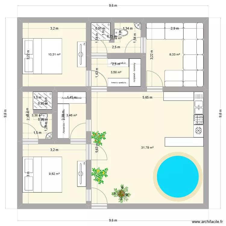 MAISON FINAL 2026. Plan de 8 pièces et 75 m²