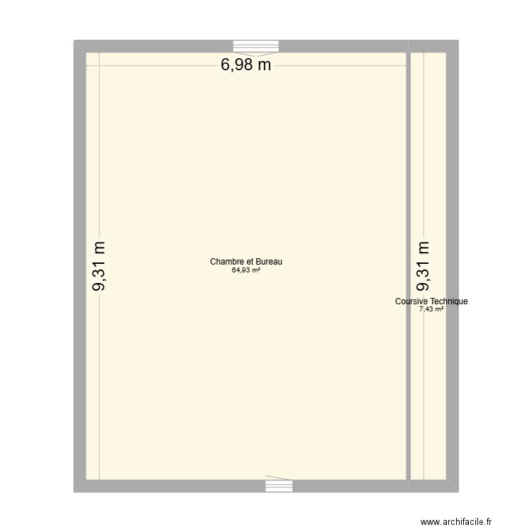 FRANCOIS ETA. Plan de 2 pièces et 72 m2
