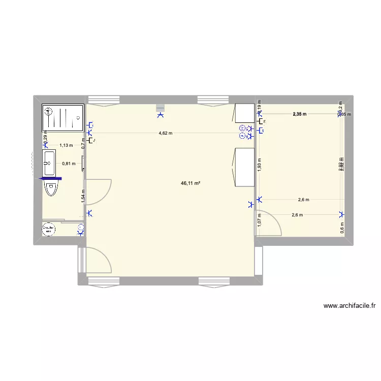 Appartement QN - Saint chamond - Prise. Plan de 