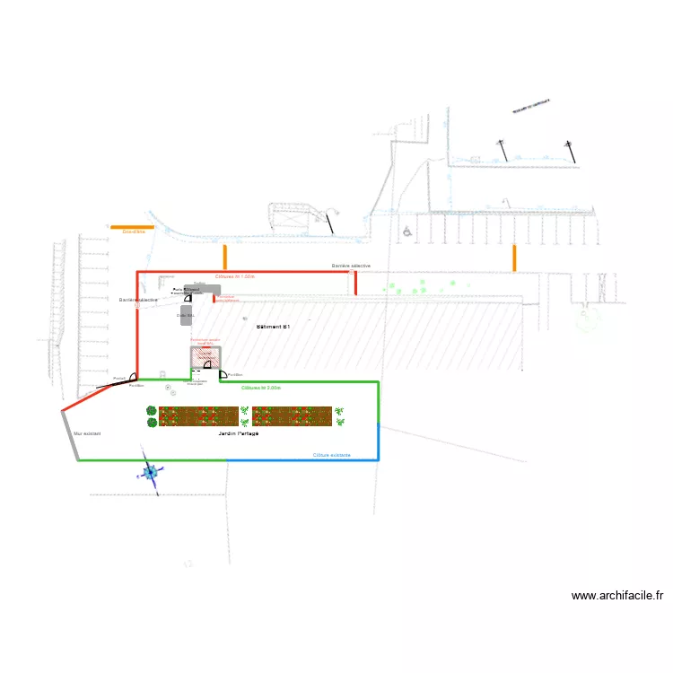 plan am&eacute;nagement B1. Plan de 