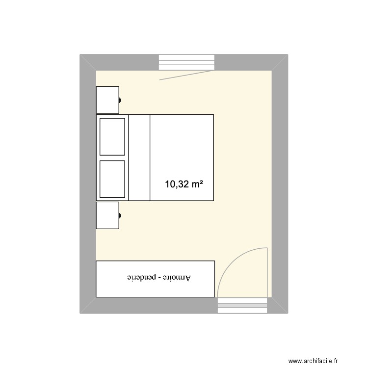 Chambre 1 Mathéo. Plan de 1 pièce et 10 m2