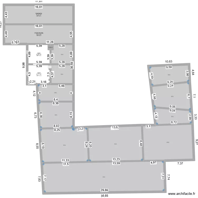 HOGNE ACTUEL. Plan de 47 pièces et 2599 m²