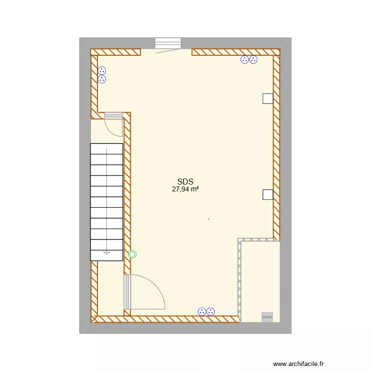 Piece numéro 2. Plan de 1 et 28 m² Piece numéro 2. Plan de 1 et 28 m²