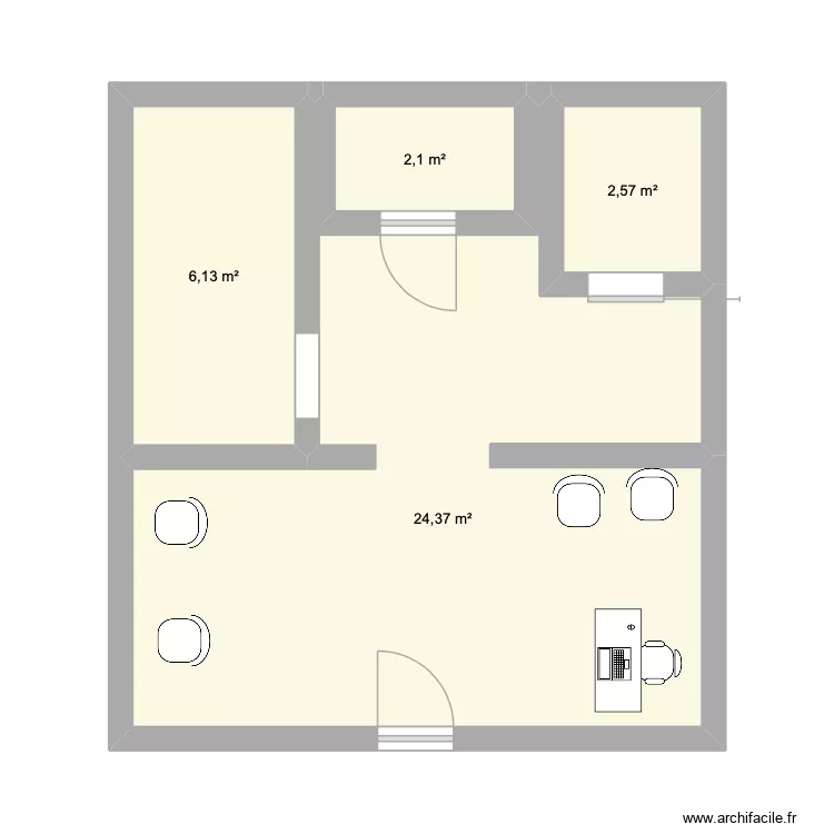 institut. Plan de 4  et 35 m²