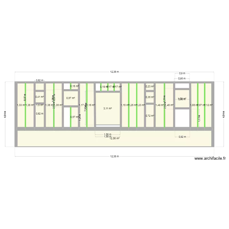 facade arriere bois. Plan de 