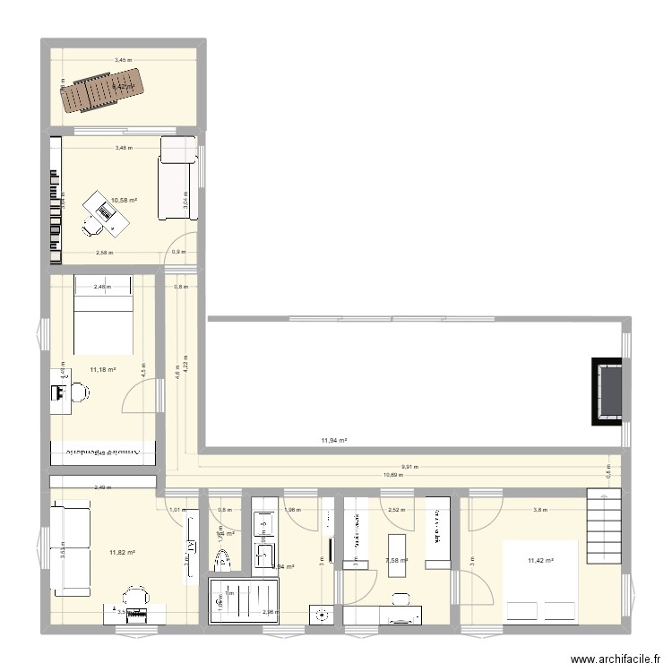 Dream House Etage. Plan de 9 pièces et 79 m2