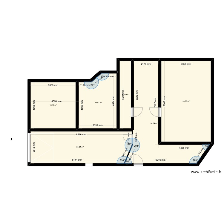 Plan maison Furiani. Plan de 6 pièces et 119 m2
