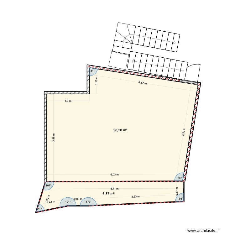 cabine medical v 2  peinture.. Plan de 2 pièces et 35 m2