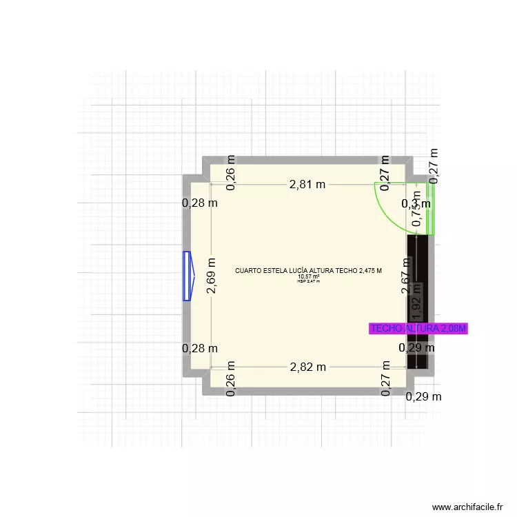 CHAMBRE FILLES. Plan de 1 et 11 m² CHAMBRE FILLES. Plan de 1 et 11 m²