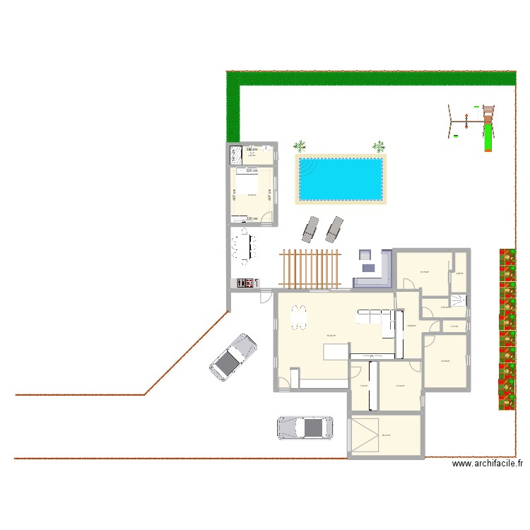 Maison RP. Plan de 12 pièces et 147 m2