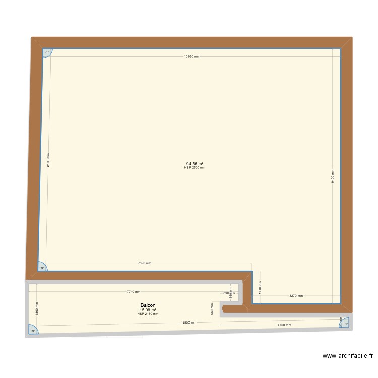 Maison JM1. Plan de 3 pièces et 204 m2