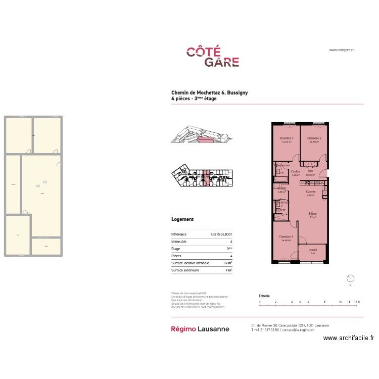 Appart. Plan de 5 pièces et 284 m2