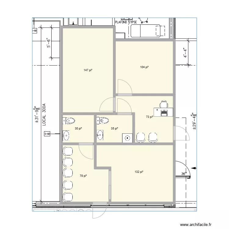 1623 route 132 - 3 Local. Plan de 