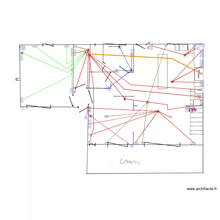 prises bas maison pouilly. Plan de 