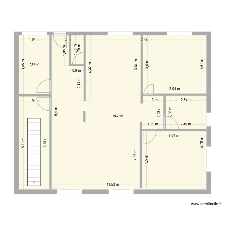 RDC BEAUCHAMP. Plan de 2  et 106 m²