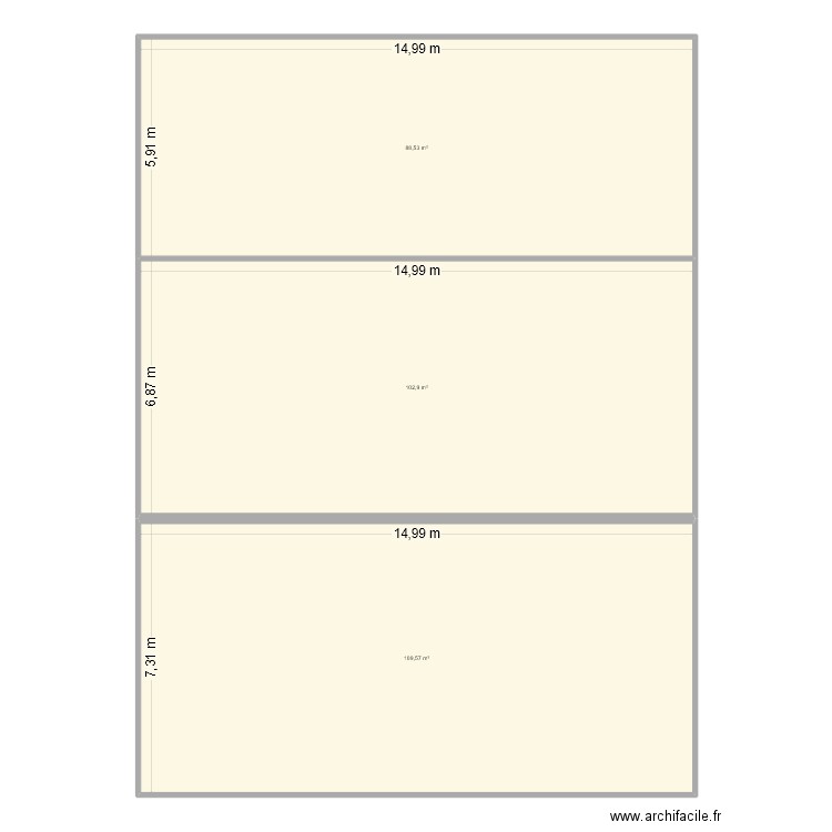 électricité étage. Plan de 3 pièces et 301 m2