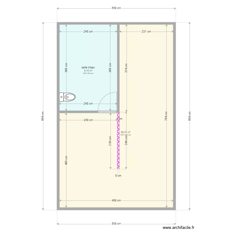 TRAVAILLAN stufio. Plan de 2 et 38 m² TRAVAILLAN stufio. Plan de 2 et 38 m²