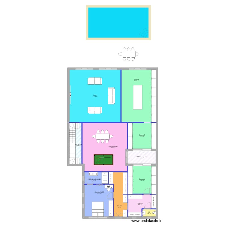 VB RDC. Plan de 12 pièces et 204 m2