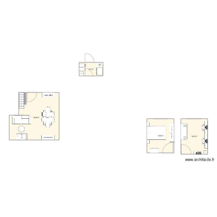 Maison Langeais. Plan de 4 pièces et 50 m2