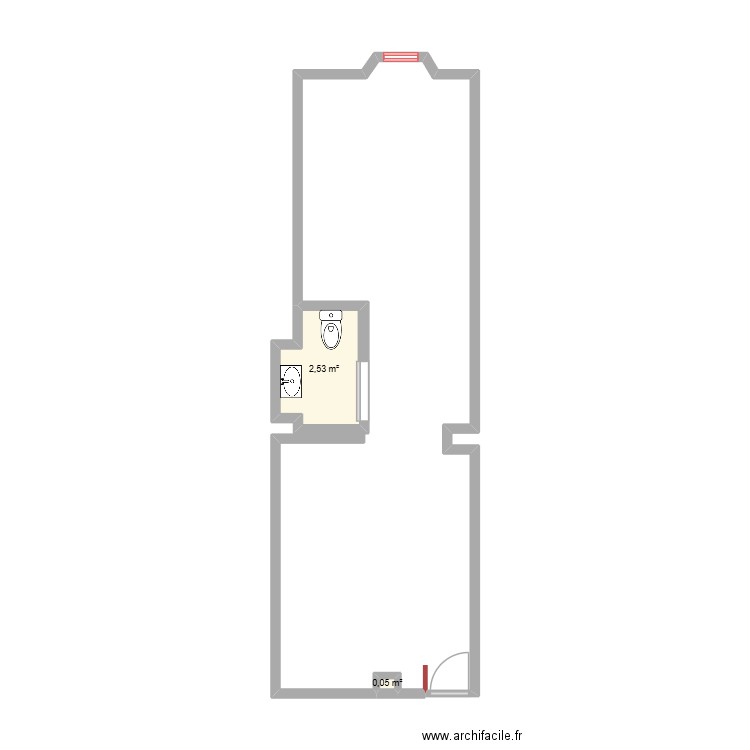 niepce 2. Plan de 2 pièces et 3 m2
