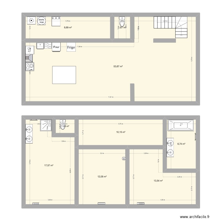 maison plan 2. Plan de 9 pièces et 125 m2